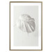 Wall Poster Bright Monstera - all-white composition with a leaf of a tropical plant 137279 additionalThumb 2