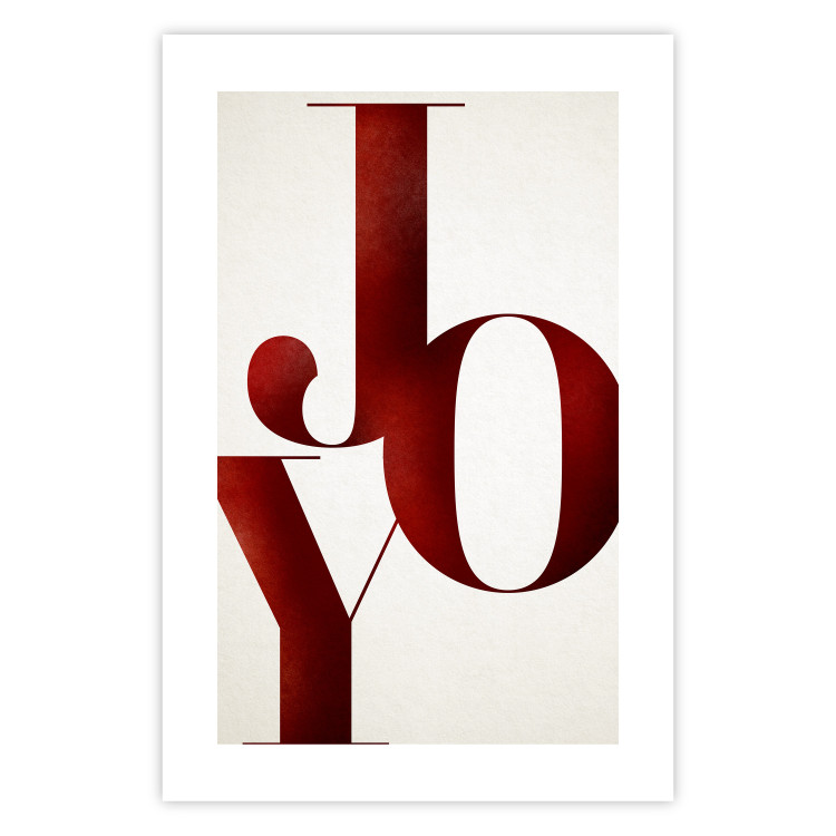 Poster Joy - red English text on a white contrasting background 137979 additionalImage 5