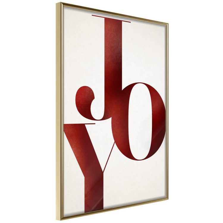 Poster Joy - red English text on a white contrasting background 137979 additionalImage 16