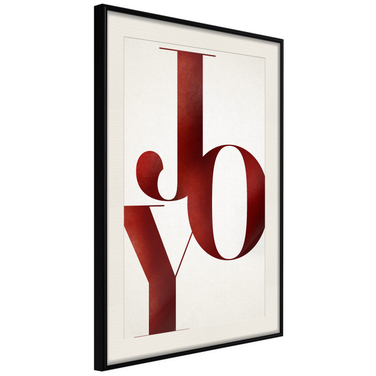 Poster Joy - red English text on a white contrasting background 137979 additionalImage 20