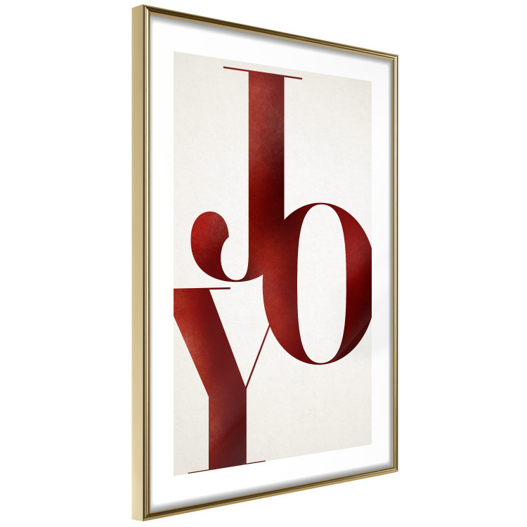 Poster Joy - red English text on a white contrasting background 137979 additionalImage 21