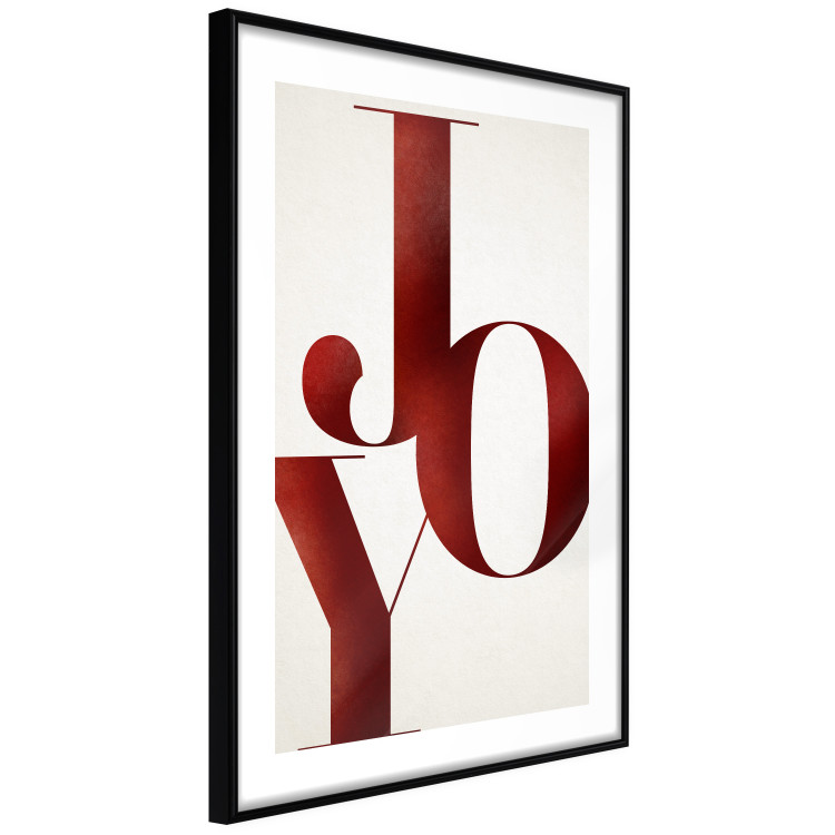 Poster Joy - red English text on a white contrasting background 137979 additionalImage 22