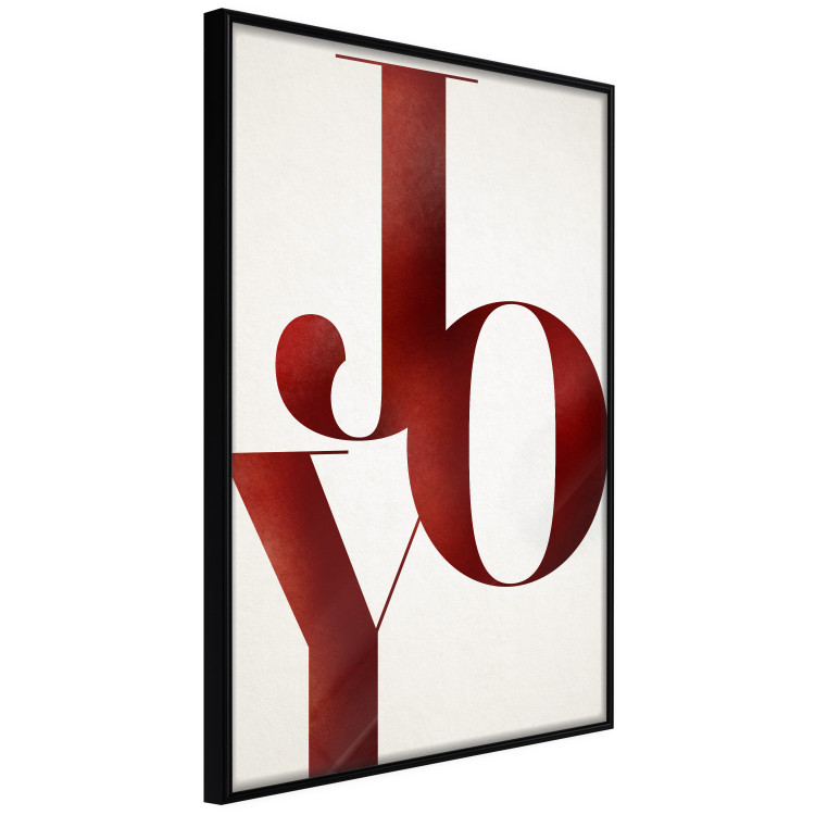 Poster Joy - red English text on a white contrasting background 137979 additionalImage 18