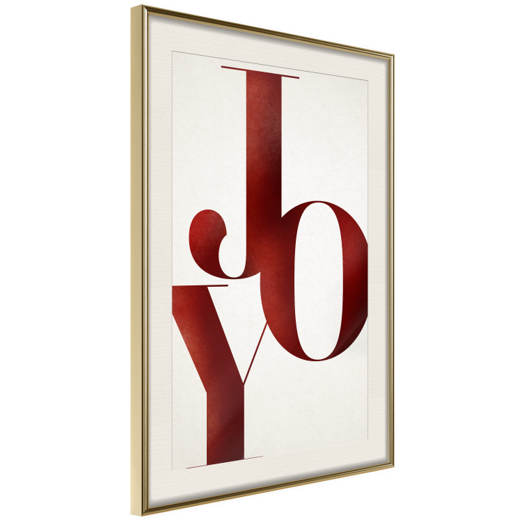 Poster Joy - red English text on a white contrasting background 137979 additionalImage 19
