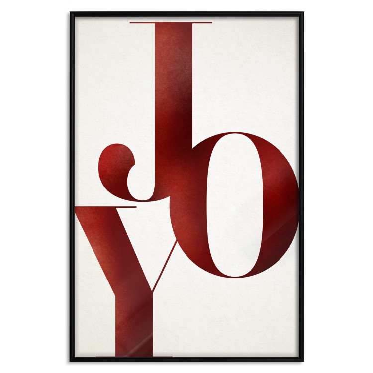 Poster Joy - red English text on a white contrasting background 137979 additionalImage 9