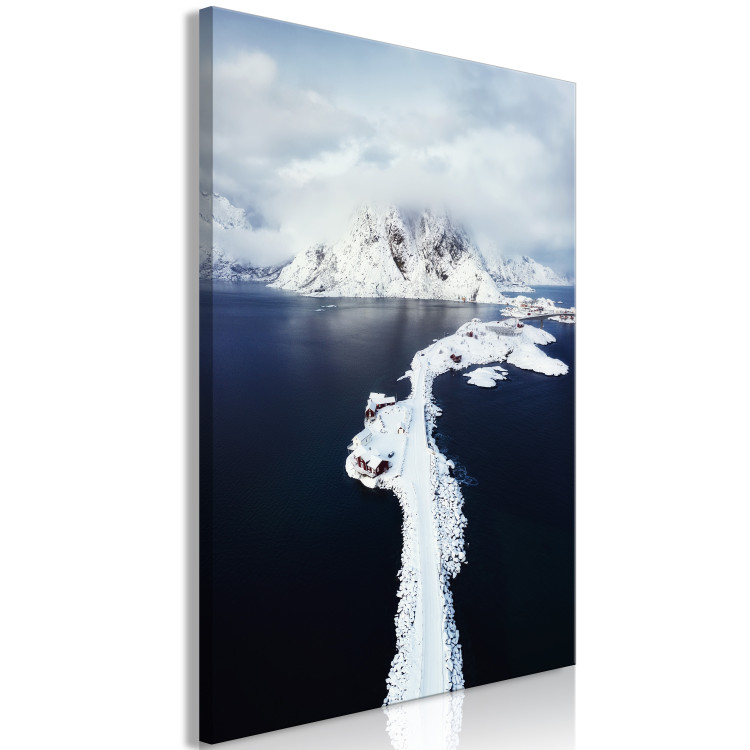 Canvas Quiet Harbor (1-piece) Vertical - water and clouds in winter landscape 138779 additionalImage 2