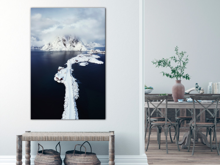 Canvas Quiet Harbor (1-piece) Vertical - water and clouds in winter landscape 138779 additionalImage 3