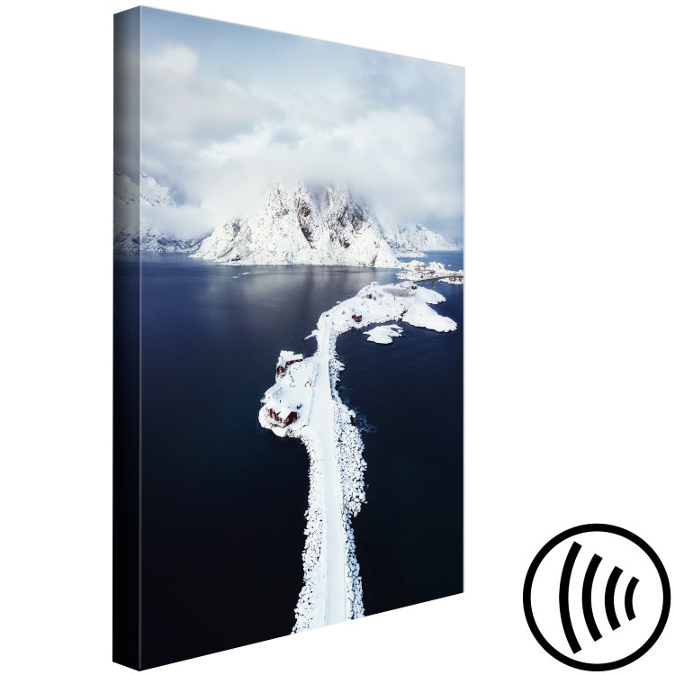 Canvas Quiet Harbor (1-piece) Vertical - water and clouds in winter landscape 138779 additionalImage 6