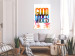 Canvas Print Good Vibes (1-piece) Vertical - composition with palm trees and texts 142679 additionalThumb 3