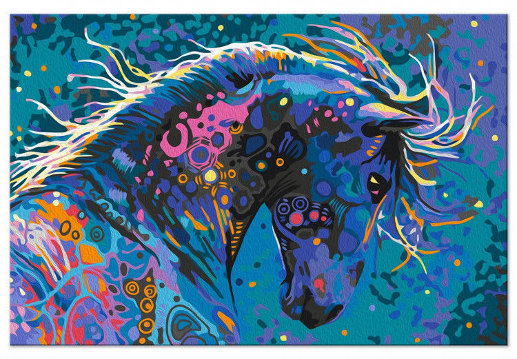 Paint by Number Kit Starry Horse - Colorful Animal with Abstract Fur 144079 additionalImage 5