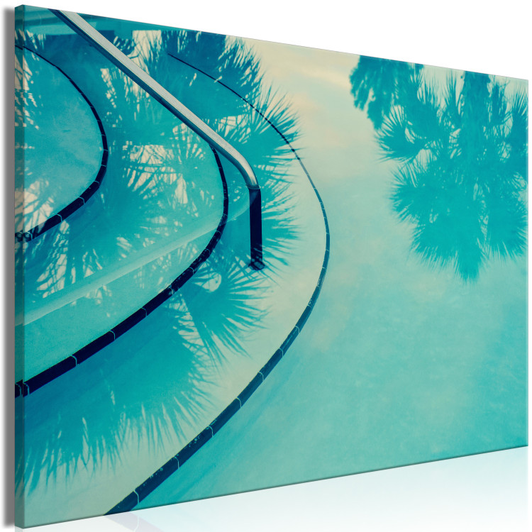 Canvas Print In Florida (1-piece) - blue landscape and palm reflection in the water 144479 additionalImage 2