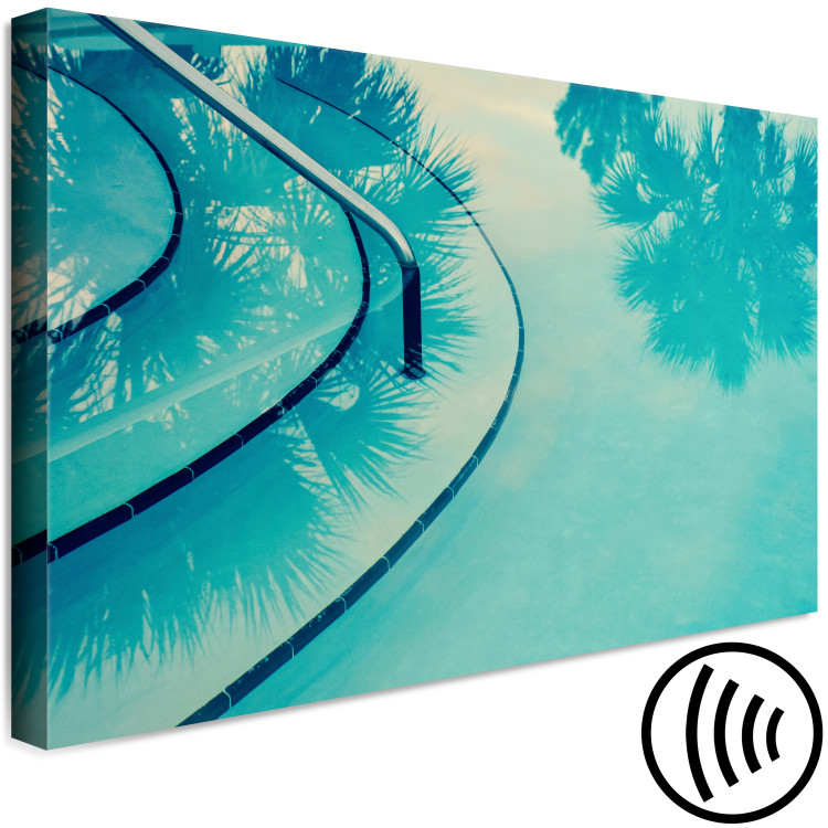Canvas Print In Florida (1-piece) - blue landscape and palm reflection in the water 144479 additionalImage 6