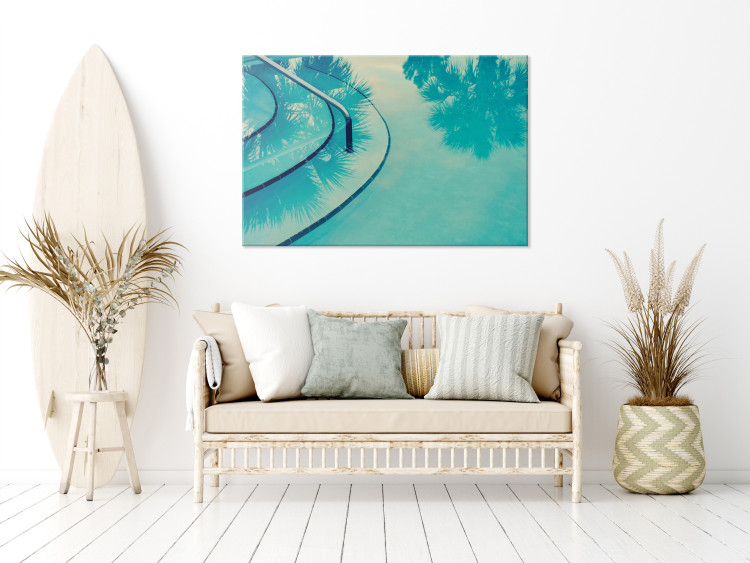 Canvas Print In Florida (1-piece) - blue landscape and palm reflection in the water 144479 additionalImage 3