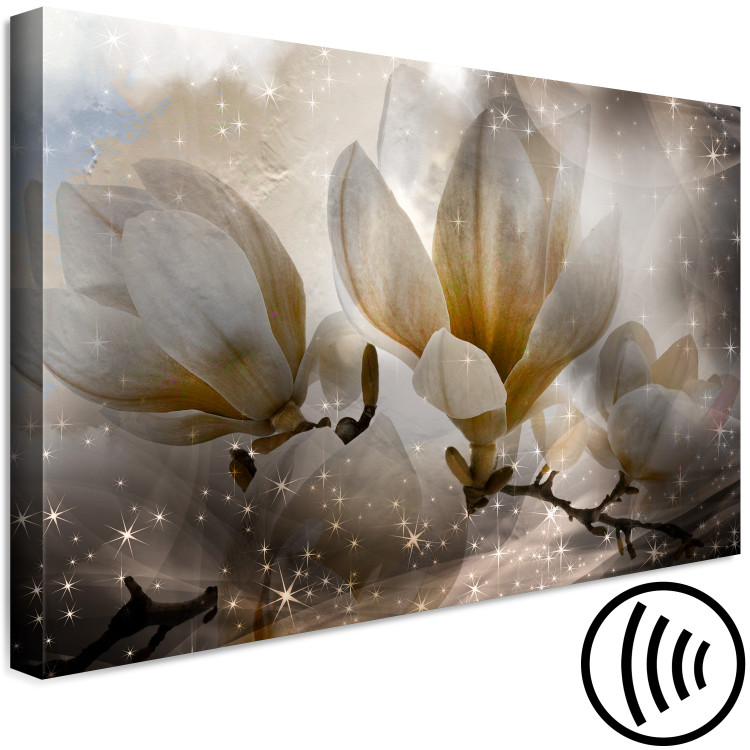 Canvas Print Sepia Magnolia (1-piece) - blooming tree amidst starlight 144779 additionalImage 6