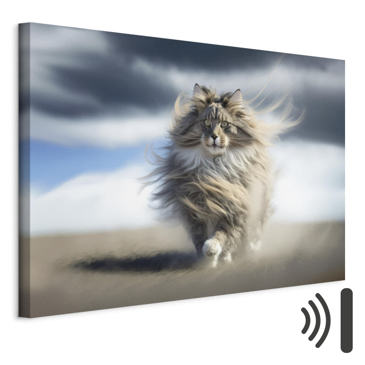 Canvas Art Print AI Maine Coon Cat - Strutting Animal With Flowing Hair - Horizontal 150179 additionalImage 8