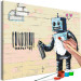 Paint by Number Kit Graffiti Robot - Youth Mural Painted on a Beige Brick 150379 additionalThumb 5