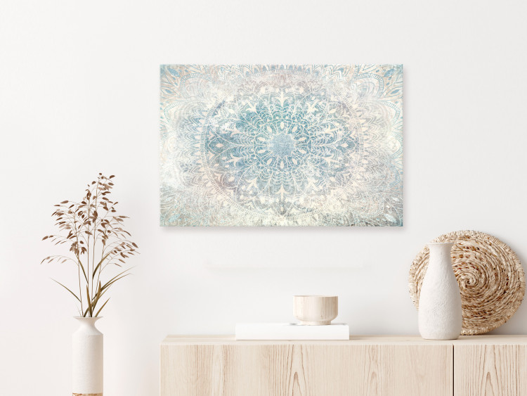 Print On Glass Mandala - Bright Ornament in Cool Colors on a White Background [Glass] 150879 additionalImage 4