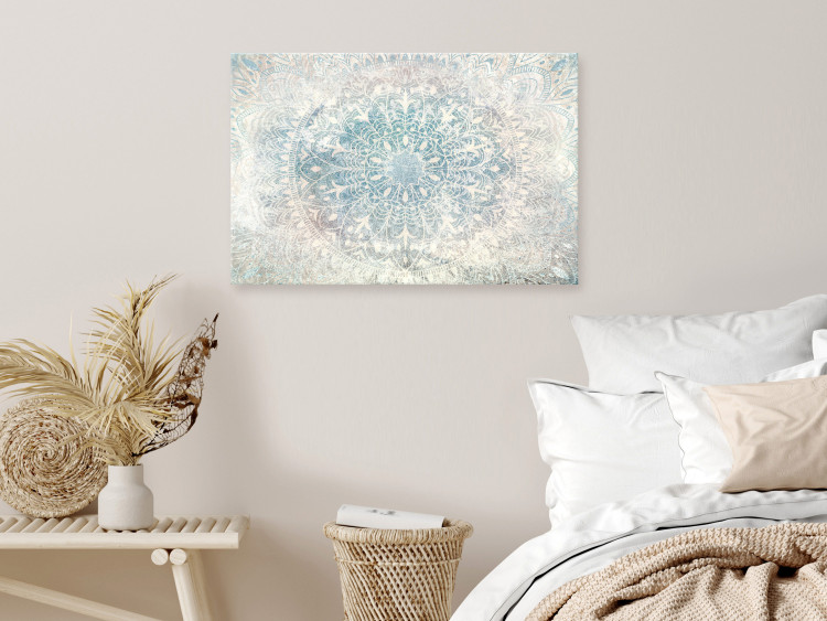 Print On Glass Mandala - Bright Ornament in Cool Colors on a White Background [Glass] 150879 additionalImage 3
