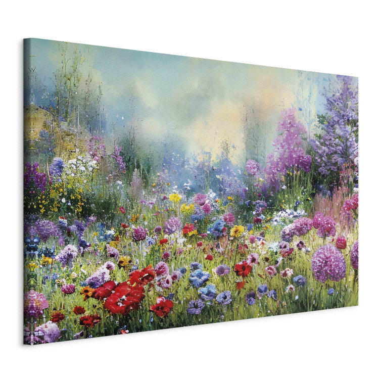 Large canvas print Flower Meadow - Monet-Style Composition Generated by AI [Large Format] 151079 additionalImage 2