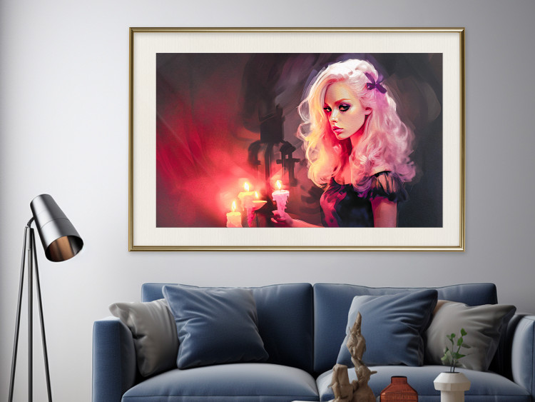 Wall Poster Girl With a Candle - A Beautiful and Mysterious Adept of Black Magic 151679 additionalImage 3