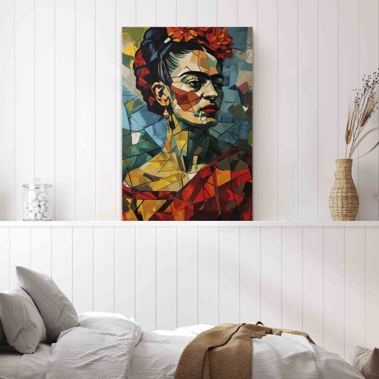 Canvas Print Frida Kahlo - Geometric Portrait in Cubist Style 152279 additionalImage 9