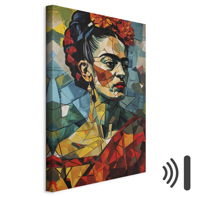 Canvas Print Frida Kahlo - Geometric Portrait in Cubist Style 152279 additionalImage 8