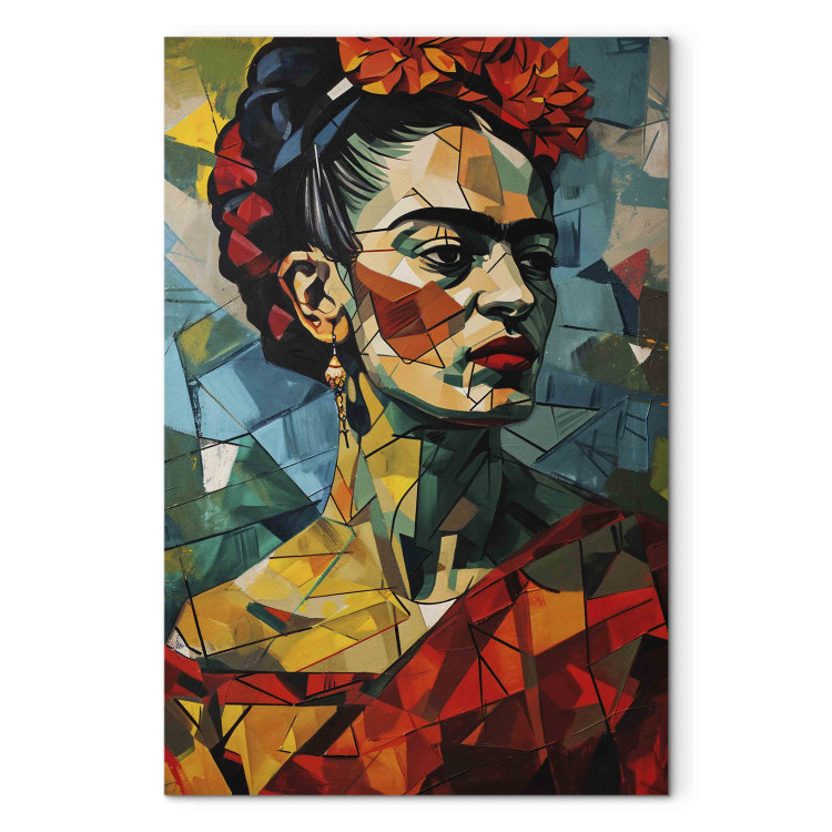 Canvas Print Frida Kahlo - Geometric Portrait in Cubist Style 152279 additionalImage 7