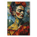 Canvas Print Frida Kahlo - Geometric Portrait in Cubist Style 152279