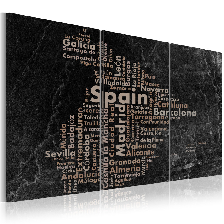 Canvas Print Map of Spain on the blackboard - triptich 55279 additionalImage 2