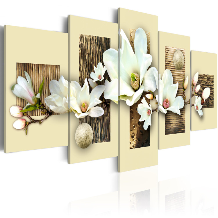 Canvas Print Texture and magnolia 55679 additionalImage 2