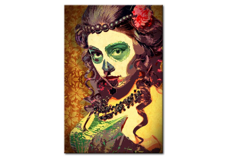 Canvas Print Mexican outfit - a sensual, colorful portrait of a woman in disguise 64379