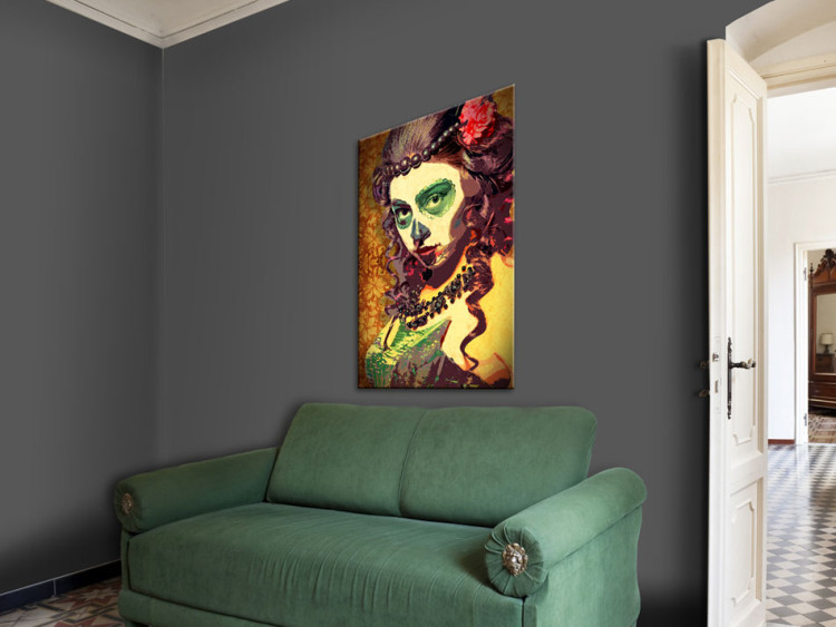 Canvas Print Mexican outfit - a sensual, colorful portrait of a woman in disguise 64379 additionalImage 3