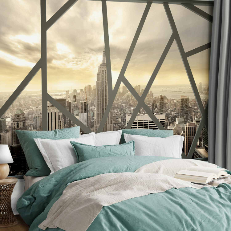 Wall Mural Window view of New York - Manhattan skyline at sunrise 91379 additionalImage 2