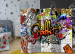 Room Divider Colorful Style - artistic urban graffiti on a brick texture 95279 additionalThumb 4