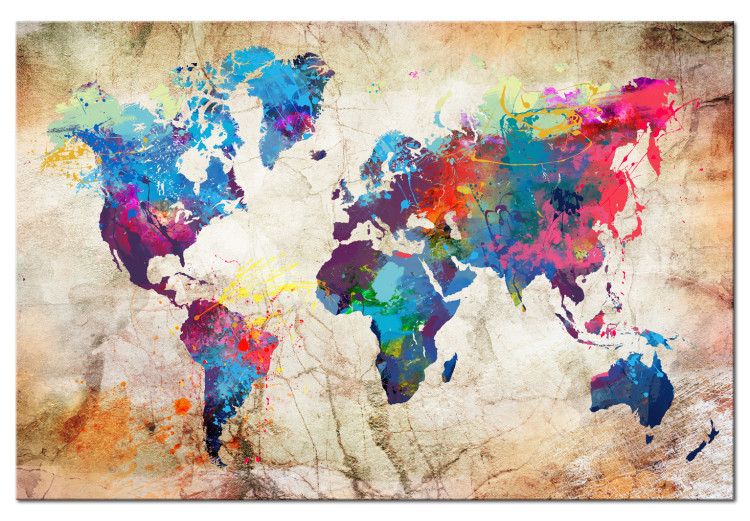 Canvas World Map: Urban Style 97479