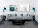 Canvas Turquoise Dandelion - Shiny Dandelion Flower on Gray-White Background 98179 additionalThumb 3