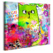 Canvas Crazy Cat (1-piece) - Cheerful Colorful Composition for Kids 106589 additionalThumb 2