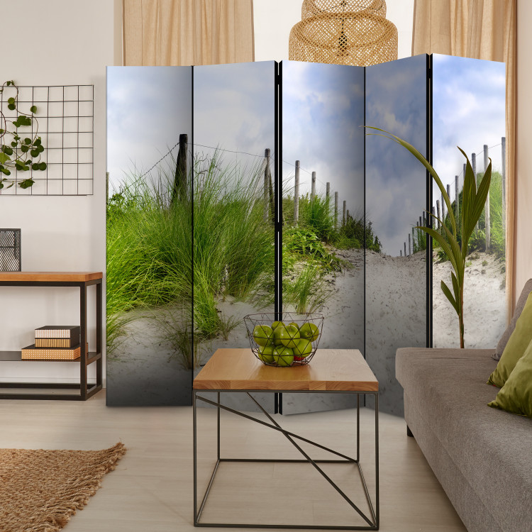 Room Divider Screen Path by the Sea II - sand and green grass landscape against the sky 107589 additionalImage 4