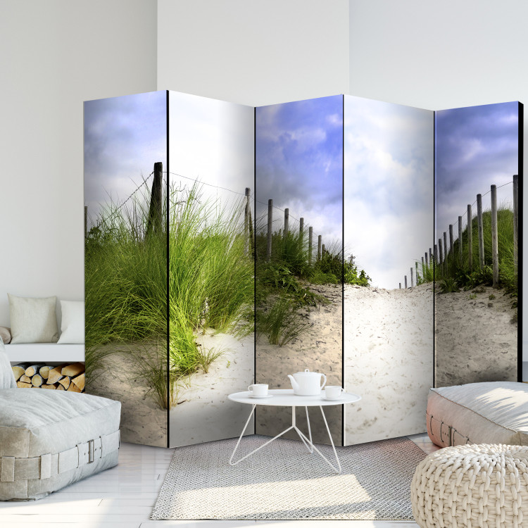 Room Divider Screen Path by the Sea II - sand and green grass landscape against the sky 107589 additionalImage 2