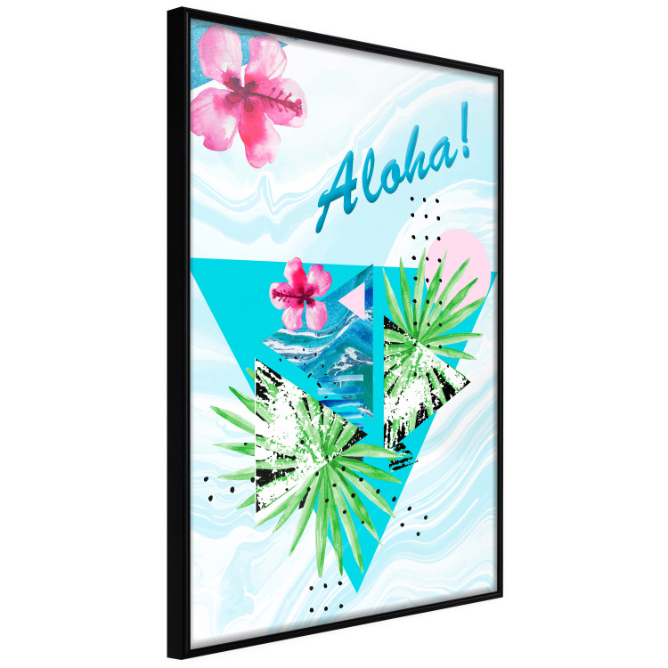 Poster Aloha! - Composition in a summery atmosphere with tropical leaves and flowers 114289 additionalImage 7