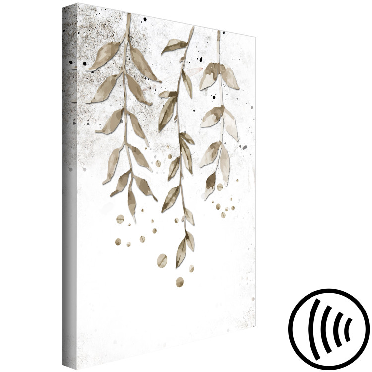 Canvas Print Nature in Boho Style (1-part) - Branch of Leaves on Grey Background 116389 additionalImage 6