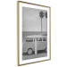 Wall Poster Holiday Trip - black and white landscape with a car and beach in the background 116489 additionalThumb 6