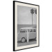 Wall Poster Holiday Trip - black and white landscape with a car and beach in the background 116489 additionalThumb 3