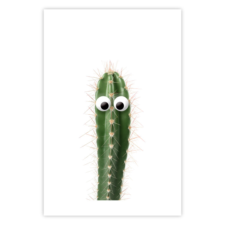 Poster Living Cactus - funny green prickly plant with eyes on a white background 116889 additionalImage 14