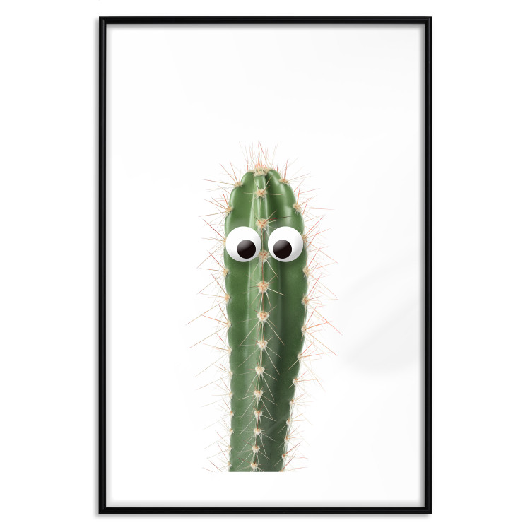 Poster Living Cactus - funny green prickly plant with eyes on a white background 116889 additionalImage 17