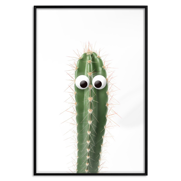 Poster Living Cactus - funny green prickly plant with eyes on a white background 116889 additionalImage 15