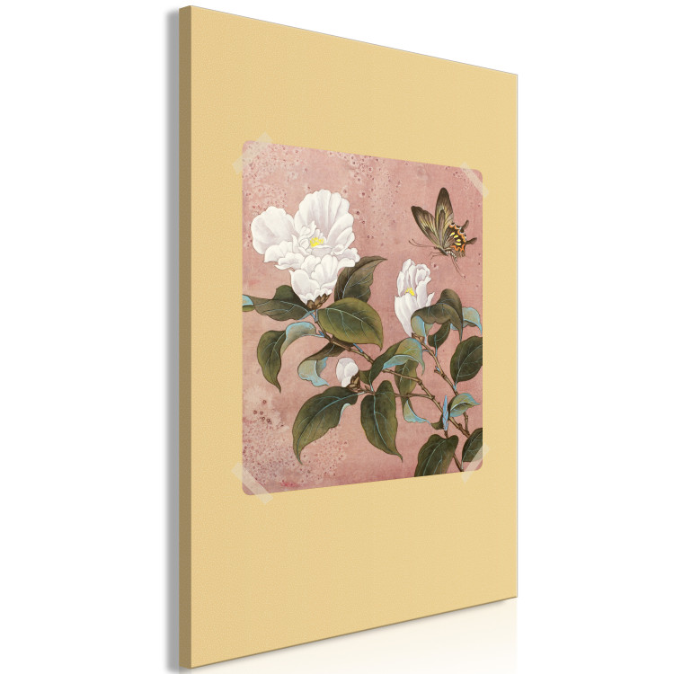 Canvas Butterfly over azalea flower - a floral motif in vintage style 117589 additionalImage 2