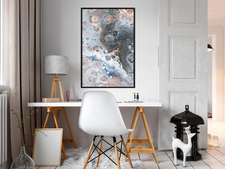 Poster Blue Sienna Marble - artistic abstraction with spots in colorful pattern 117789 additionalImage 3
