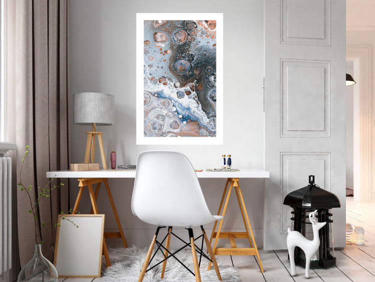 Poster Blue Sienna Marble - artistic abstraction with spots in colorful pattern 117789 additionalImage 2