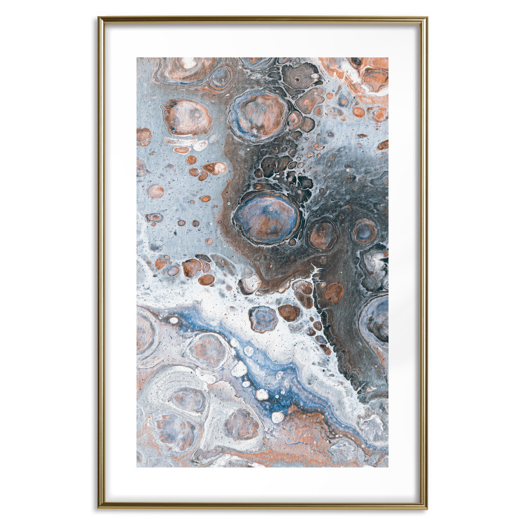 Poster Blue Sienna Marble - artistic abstraction with spots in colorful pattern 117789 additionalImage 14